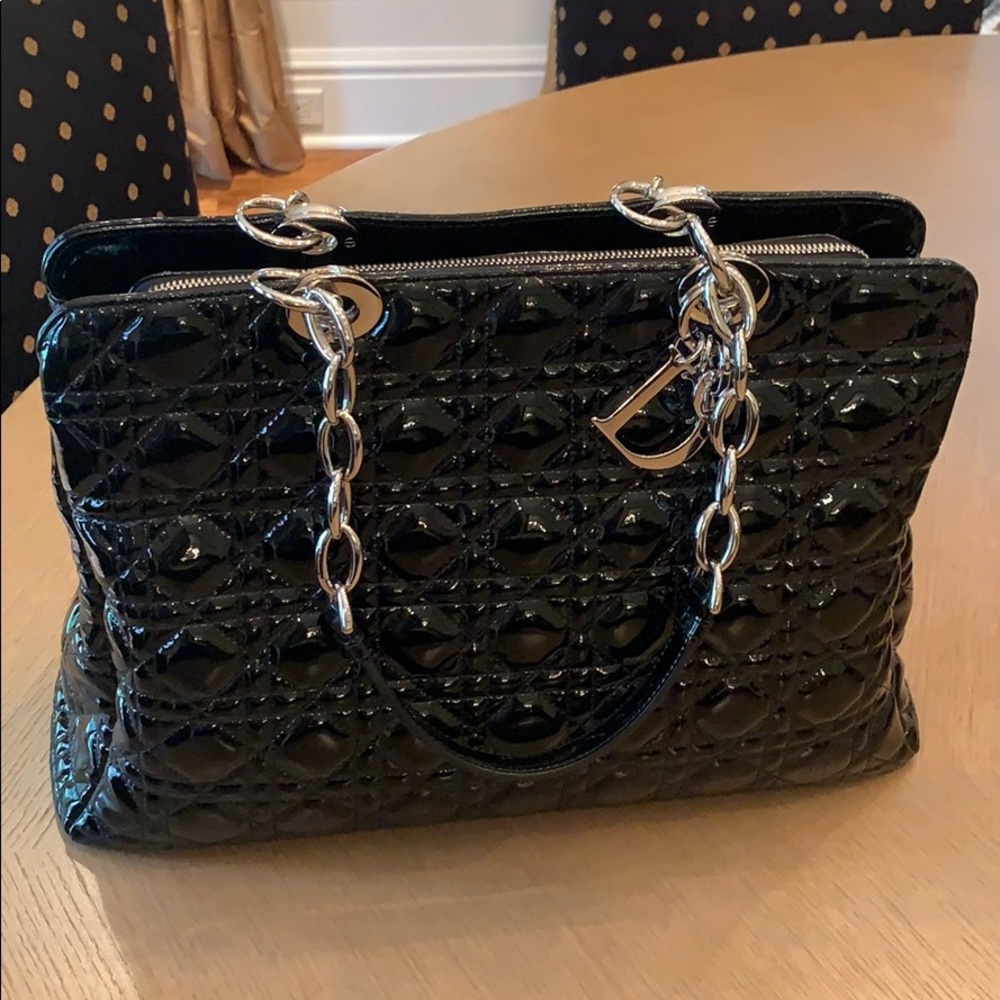 Christian Dior Cannage Patent tote